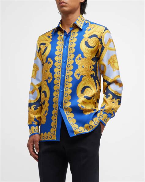 satin versace shirt|All Shirts .